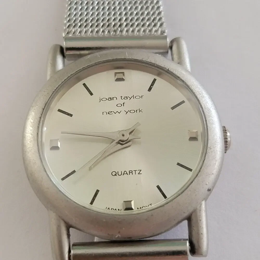 Joan Taylor Of New York Womens Watch Silver Dial Silver Case Mesh Bracelet
